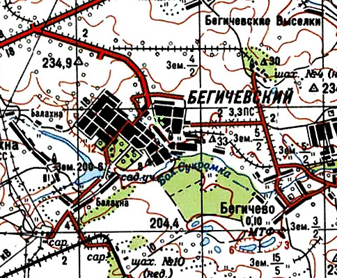 Топографическая карта СССР N-37 (В), масштаб 1:1000000