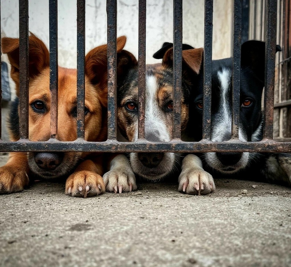 Собаки в ПВС.