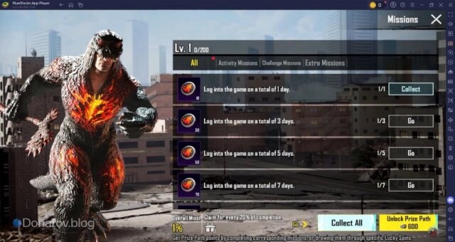    Задания в коллаборации PUBG Mobile и Годзиллы