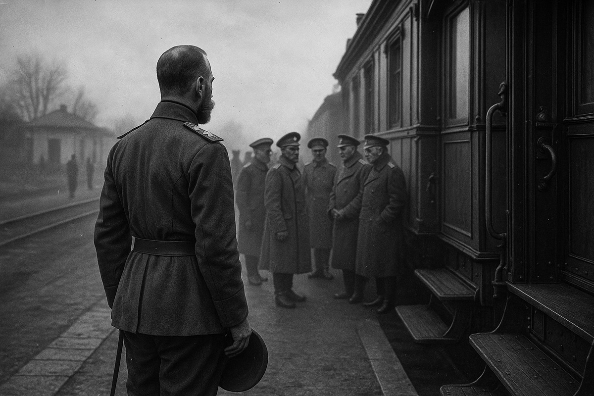 Император Николай II в Пскове