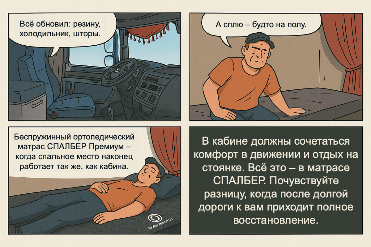 СПАЛБЕР о том, что матрас – это основа для водителя