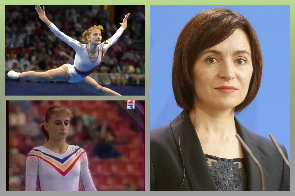 Майя Санду - президент Республики Молдова и Клаудиа Пресакан - румынская гимнастка