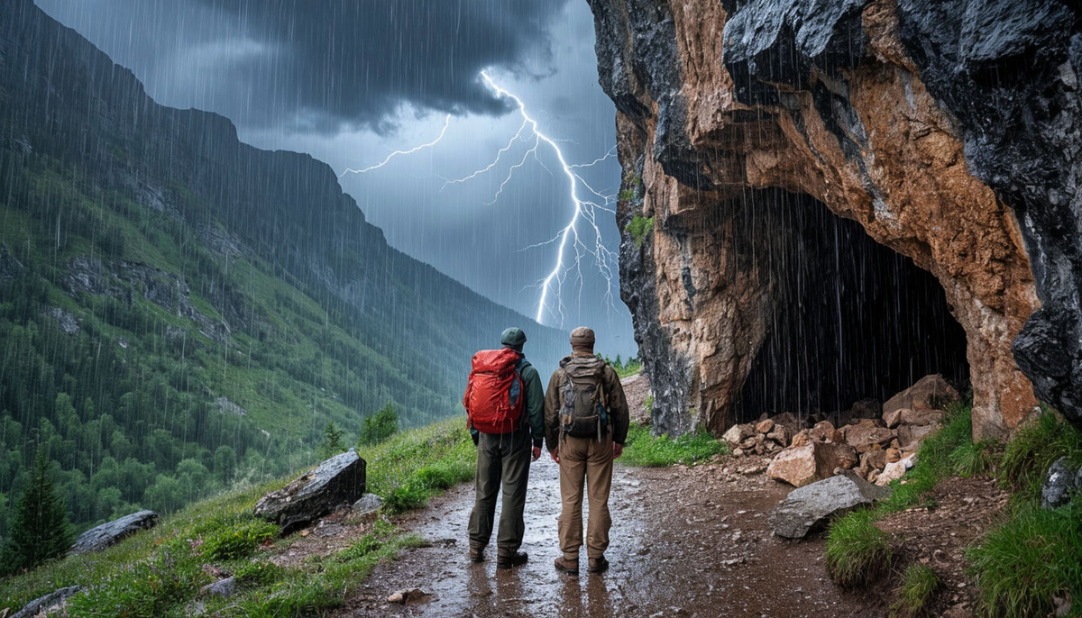 Путники были вынуждены укрыться в пещере.