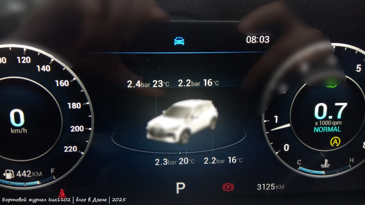 Давление в шинах по окончании поездки. Автор фотографии kua1102