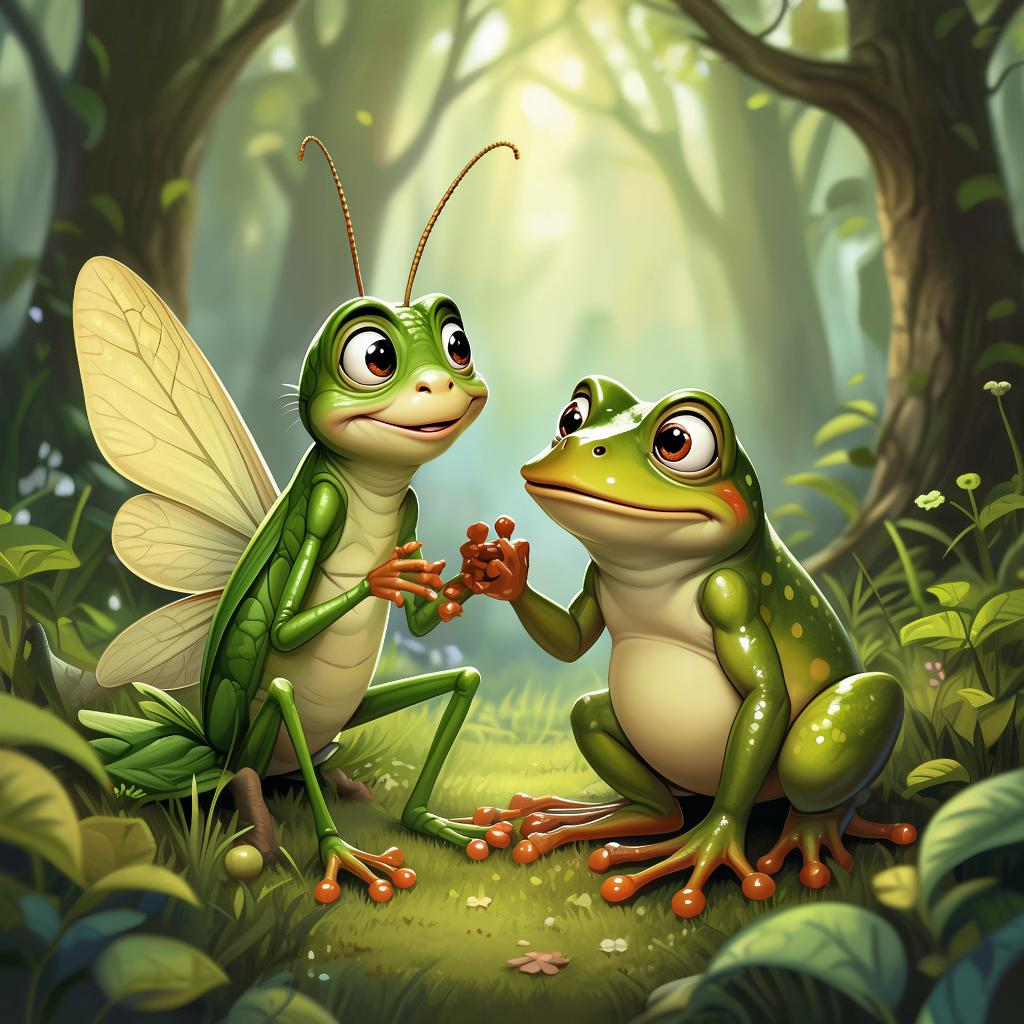 Сказка про доброго кузнечика и злую жабу