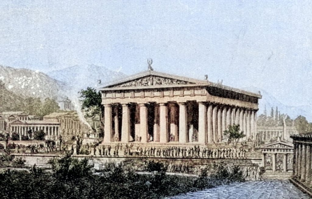 Храм Зевса. Реконструкция XIX века Пауля Неффа Верлага.