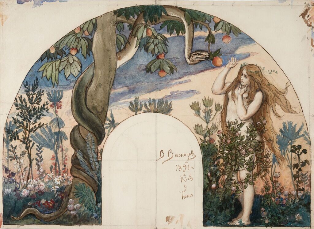 Виктор Васнецов, "Грехопадение", эскиз