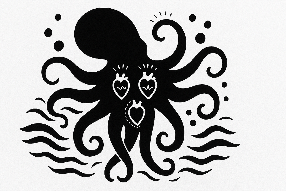 Удивительная анатомия осьминога: два сердца работают, одно отдыхает — и всё это ради выживания в глубинах океана.