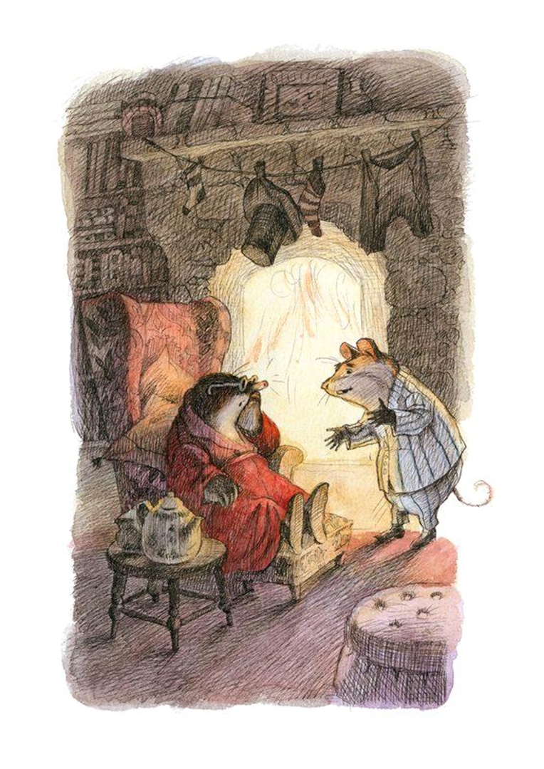 В  норе  у  Крота  всё  готово  к  чаепитию