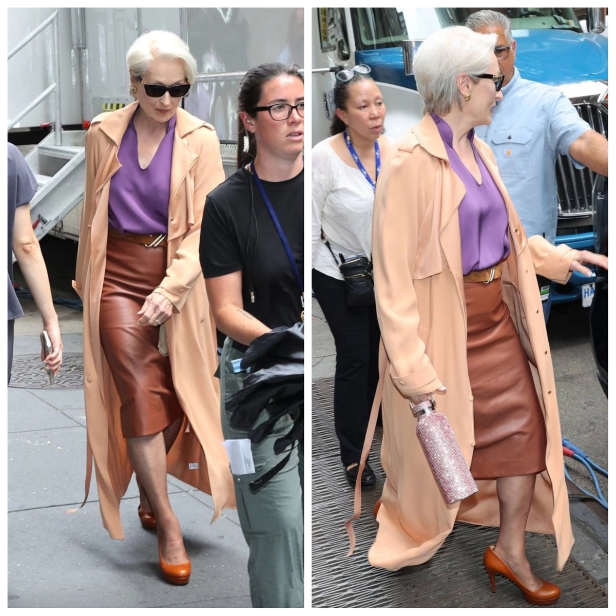 Мерил Стрип на съёмках фильма "Дьявол носит Прада 2"