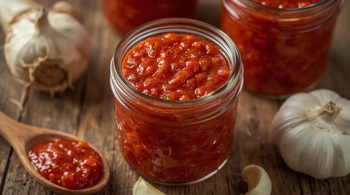 Хреновина с помидорами и чесноком