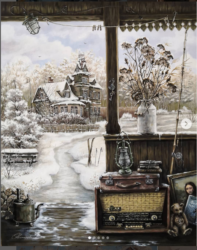 © Ольга Дегтерёва-Кочегарова. Старая дача. Холст, темпера. 40 х 50см. 