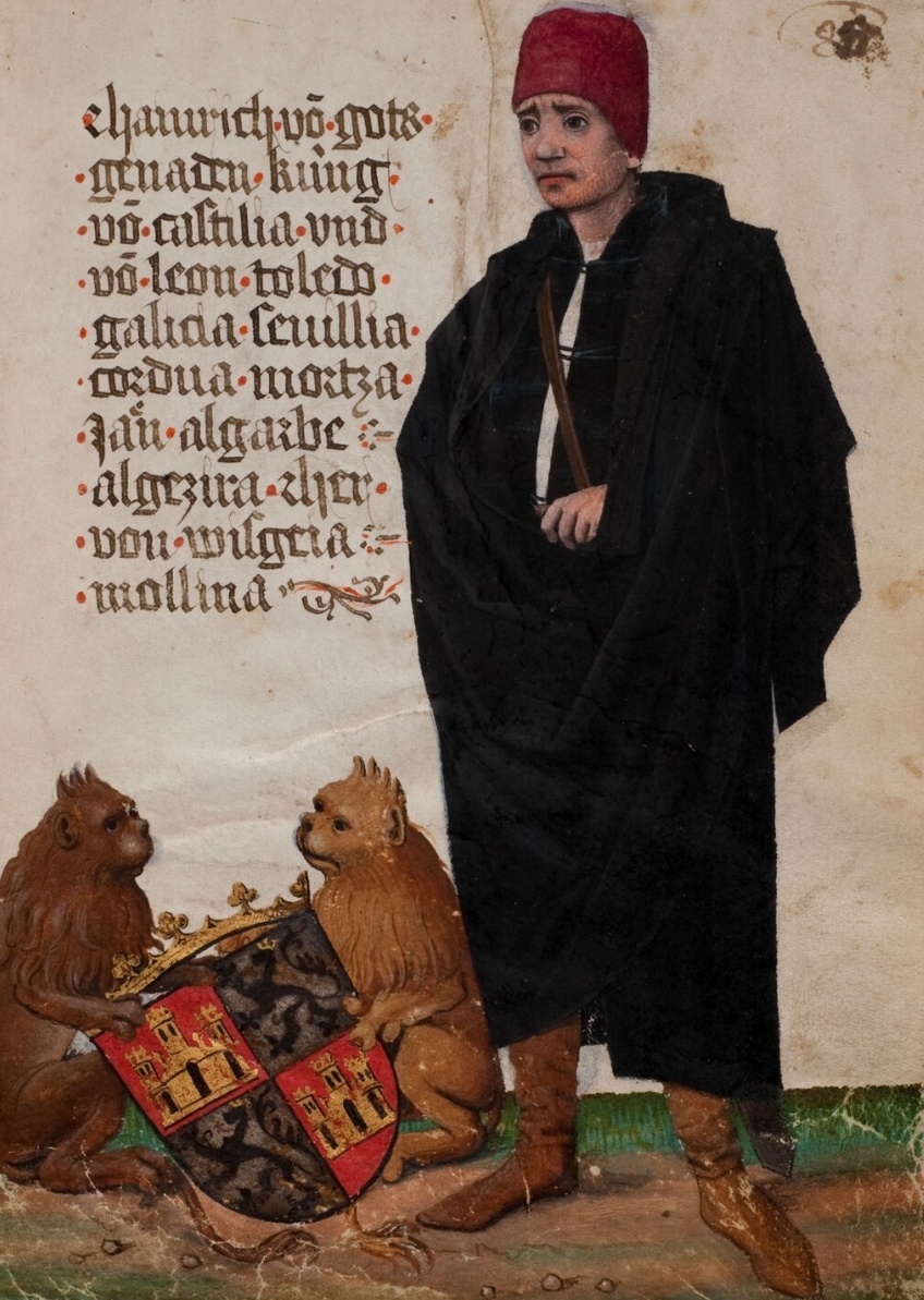 Портрет короля Энрике IV в средневековом манускрипте