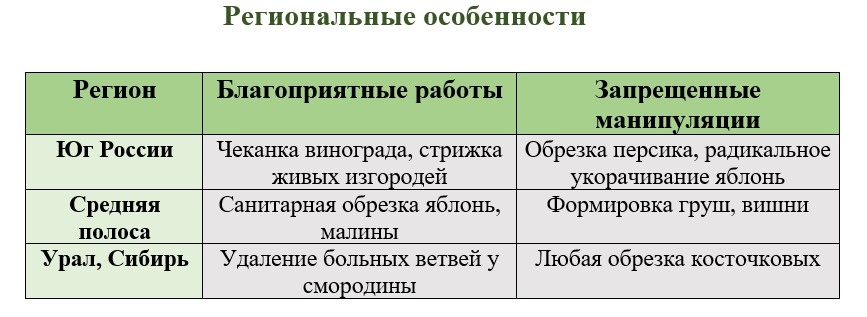 Таблица для наглядности