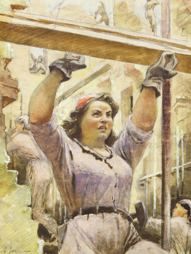 Александр Самохвалов
На стройке, 1945
Кемеровский областной музей изобразительных искусств