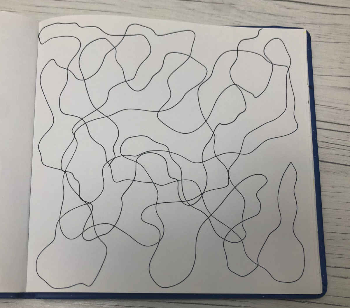 Ведем нейрографическую  линию не отрывая маркер в течении 3-5 минут в зависимости от размера листа.