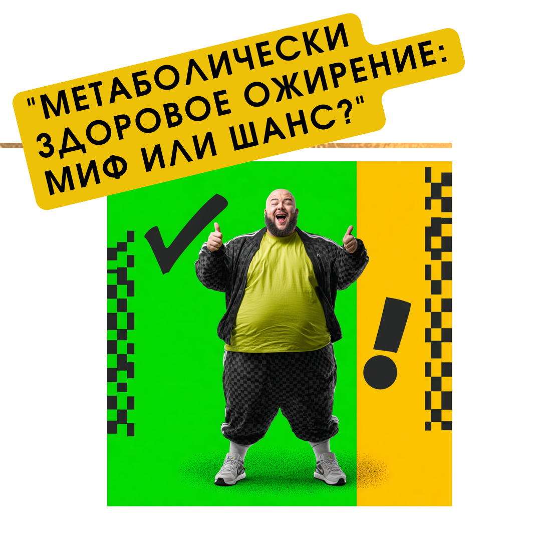 Метаболически здоровое ожирение: когда лишний вес не всегда означает болезнь
Представьте себе человека с лишним весом. Врач ставит ожирение по ИМТ — вроде бы всё ясно: «опасно для здоровья».
Но анализы показывают нормальный сахар, нормальный холестерин, давление в порядке. Печень чистая, сердце работает как часы.
Да, такое бывает. Это состояние называют метаболически здоровое ожирение.

Что это значит простыми словами
Метаболически здоровое ожирение — это когда у человека есть лишний вес, но нет типичных «спутников» ожирения:

диабета 2 типа,

повышенного давления,

нарушенного липидного профиля,

воспаления, которое разрушает сосуды и органы.

Проще говоря, организм пока справляется. Жир есть, но он не мешает внутренним органам работать.

Чем «здоровое» ожирение отличается от «нездорового»
Главное различие — где и как хранится жир.

При здоровом варианте он в основном подкожный — тот самый, что мы видим в зеркале или на фото.

При нездоровом — он прячется вокруг внутренних органов (печени, сердца, кишечника) и мешает им работать. Такой жир называют висцеральным, и он активно «отравляет» обмен веществ.

Есть и другие отличия:

клетки жировой ткани у «здорового» ожирения меньше и более «послушные»,

нет хронического воспаления,

гормоны, отвечающие за аппетит и обмен веществ, работают нормально,

выше уровень физической выносливости.

