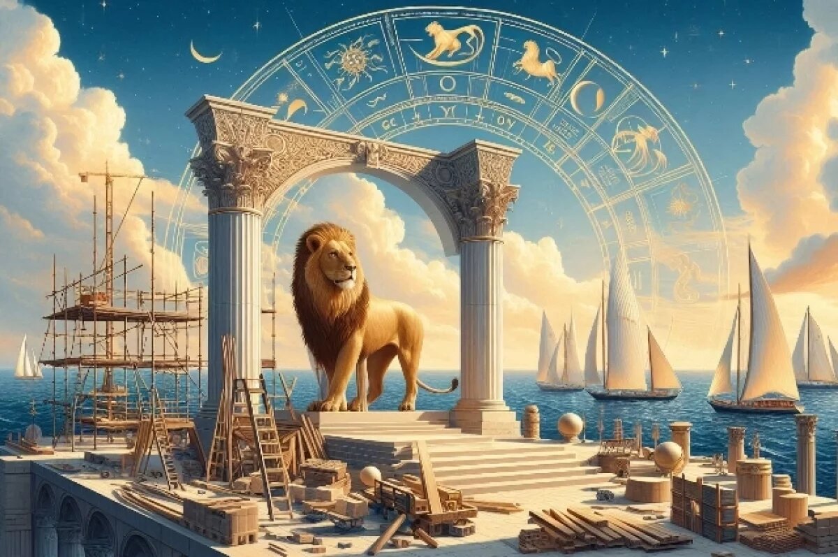    Лев закладывает фундамент удачи: