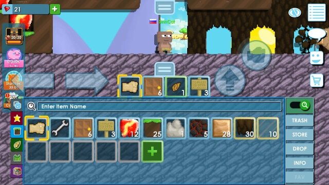    С каждого блока или дерева в игре выпадает разное количество гемов