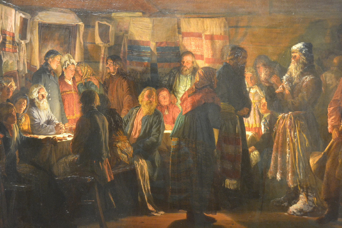 Москва. Государственная Третьяковская галерея. "Приход колдуна на крестьянскую свадьбу", 1875г. Фото автора