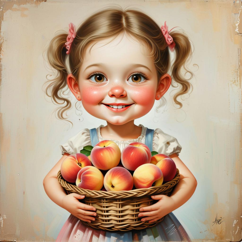 Интерпретация на картину "Девочка с персиками" от ИИ