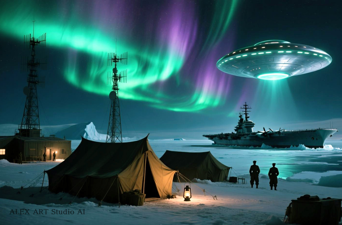 Историческая основа: База «Литтл-Америка IV» была центром операции «Хайджамп», а упоминания Бёрда о «летающих объектах» в чилийской прессе породили конспирологические теории.