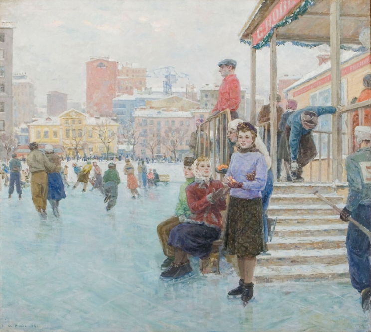 А.Ю.Никич-Криличевский. На катке. 1950. Национальный художественный музей Республики Саха (Якутия).
