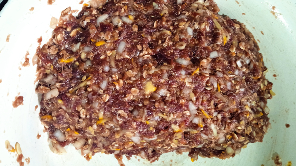 Вот такой красивый фарш у нас получился.