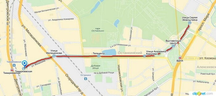   Маршрут московского монорельса