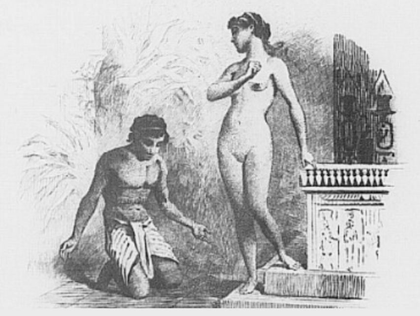 Мейамун встает на колени перед Клеопатрой (Поль Авриль)