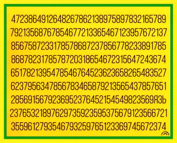 Испытание для глаз: слово среди цифр 🔍