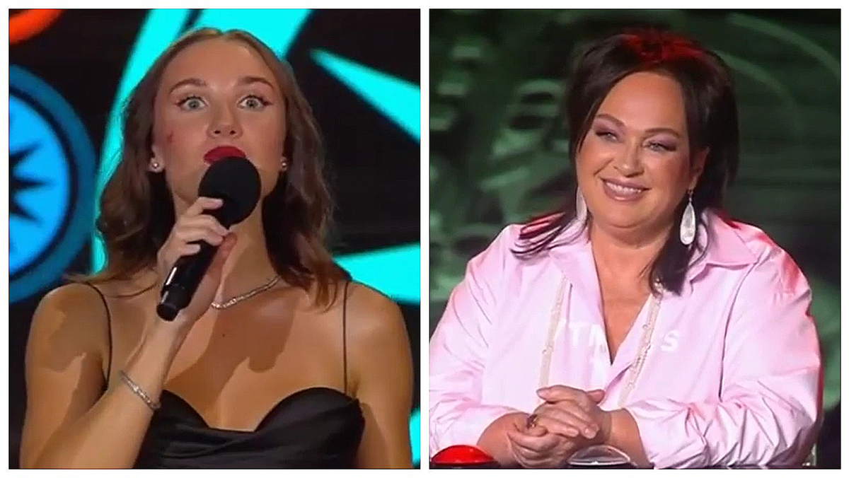 В полуфинале все сменили свои прически и наряды, но глаза ведущей Мии Бойка по-прежнему на потолке, где ей пишут телетекст