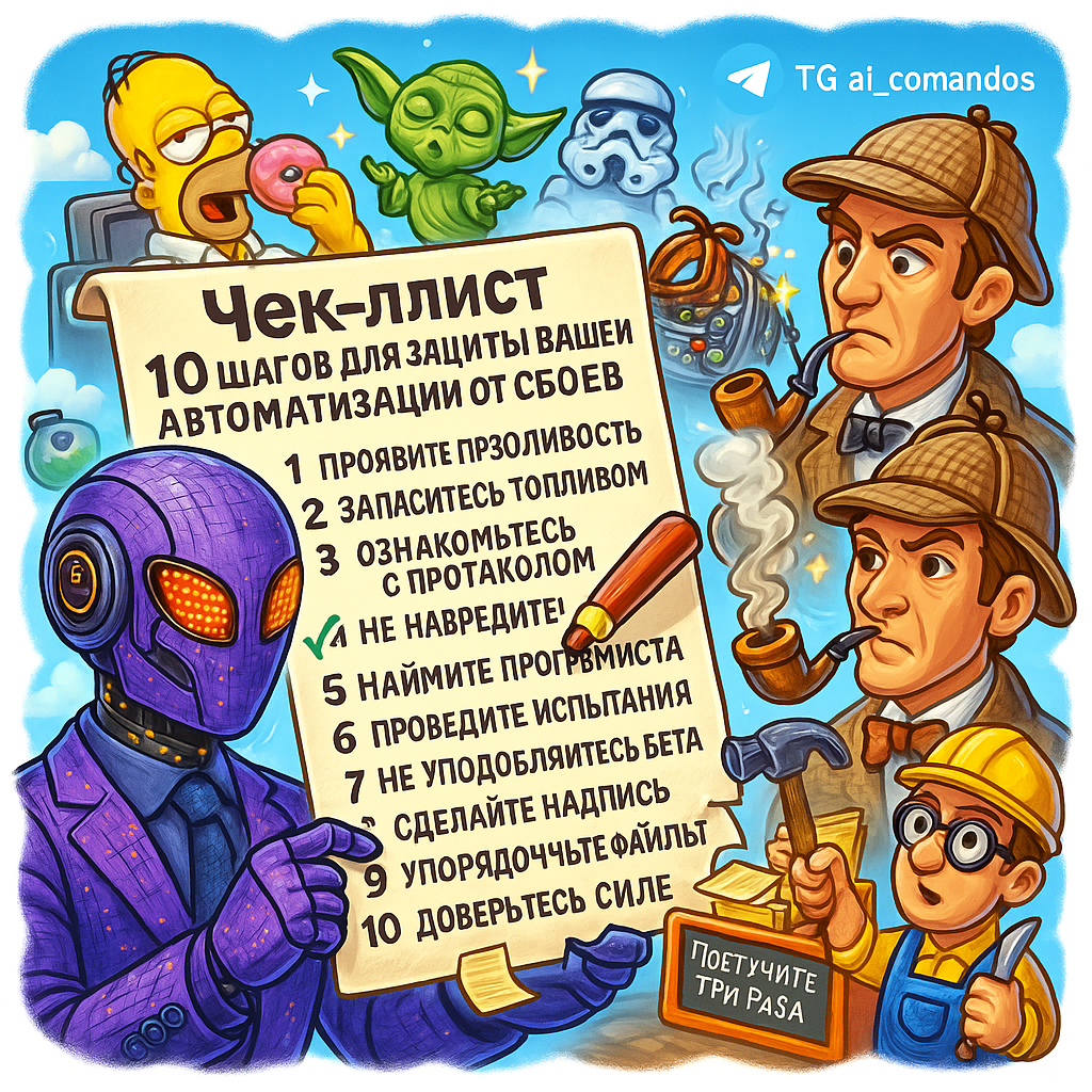    10 шагов для защиты автоматизации: от хаоса сбоев до 100% стабильности бизнеса Дмитрий Попов | Comandos.ai