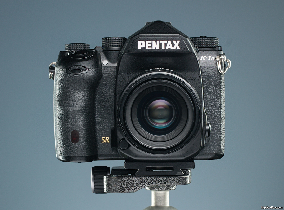 The Pentax K-1 DSLR camera, featuring HD lenses, is used for high-quality photography