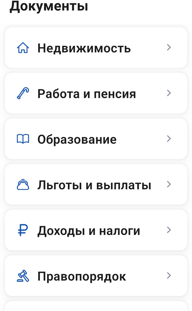 Скриншот с Госуслуг