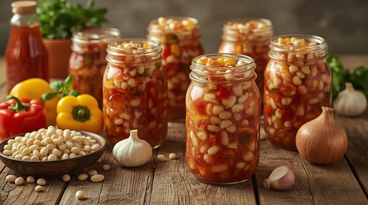 Фасолевый салат в томатном соку