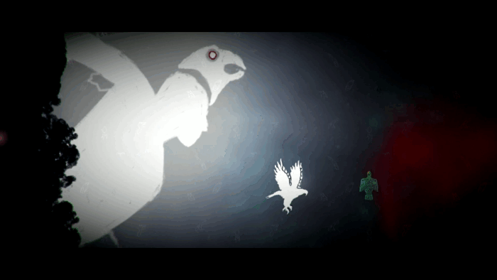 Gif картинка "Сбор артефактов и уклонение от красных грозовых туч"