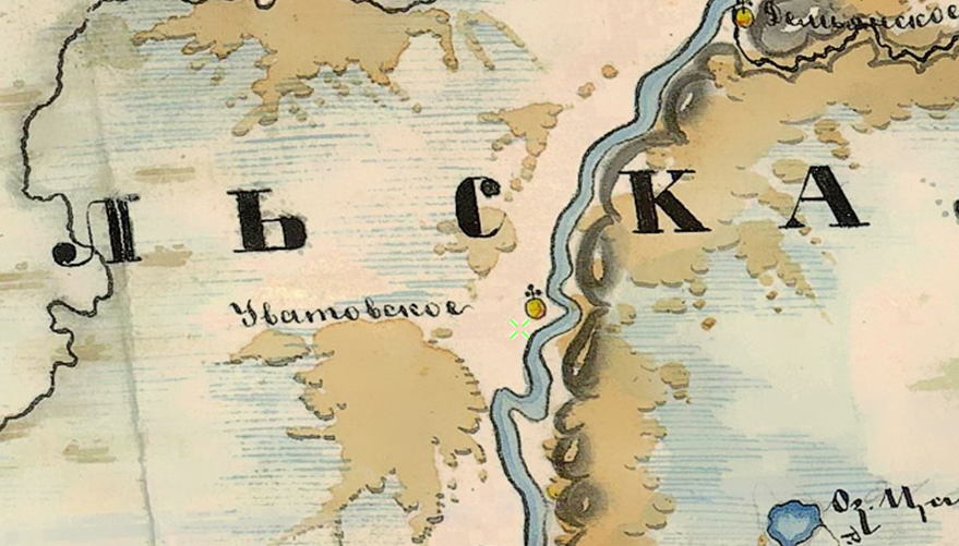 Фрагмент карты Тобольской и Томской губерний 1874 года.