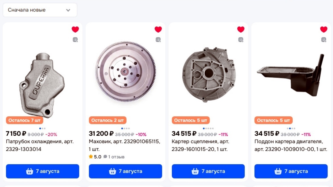 Цены на продукцию суперавто