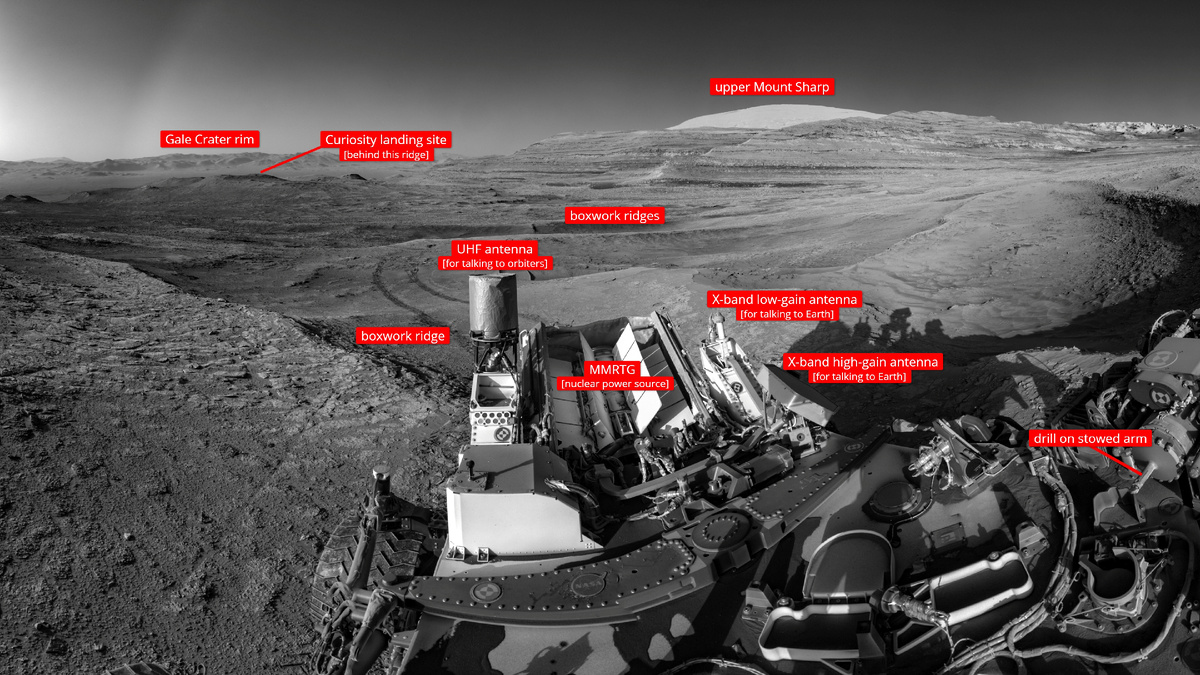 4611-01 анотированый Curiosity landing site - место посадки ровера