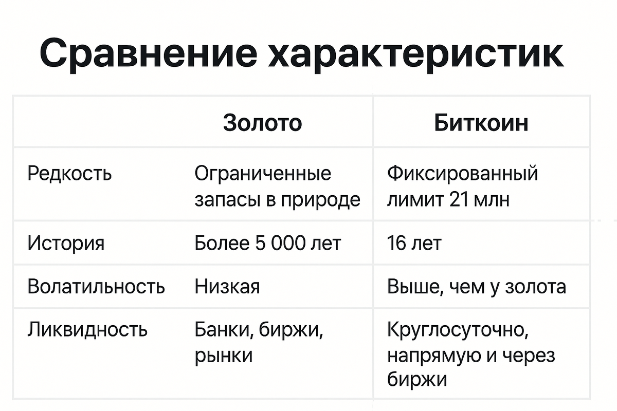 Золото vs. Биткоин