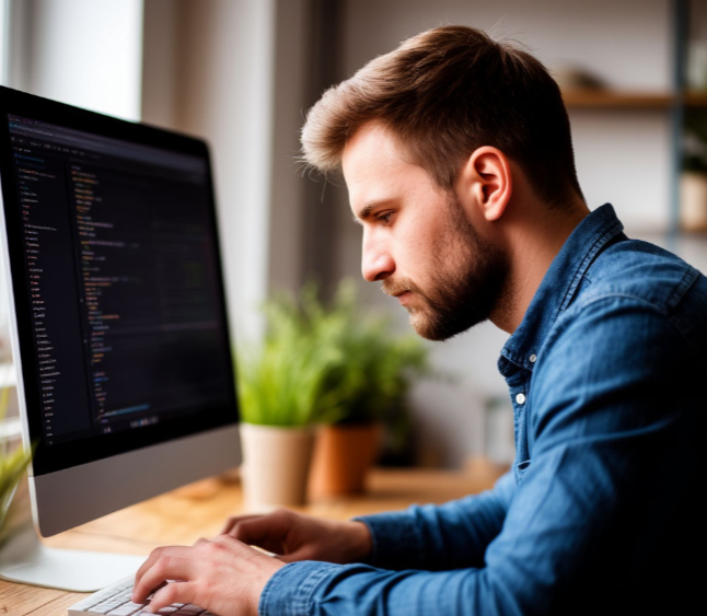 За работой на компьютере 