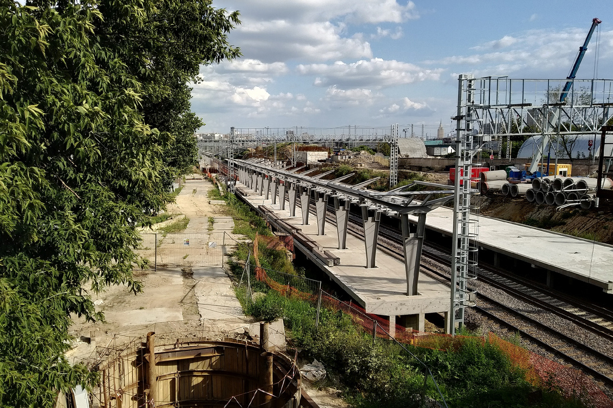 Строительство пл. Рижская "МЦД-3" в августе 2025 года, фото автора
