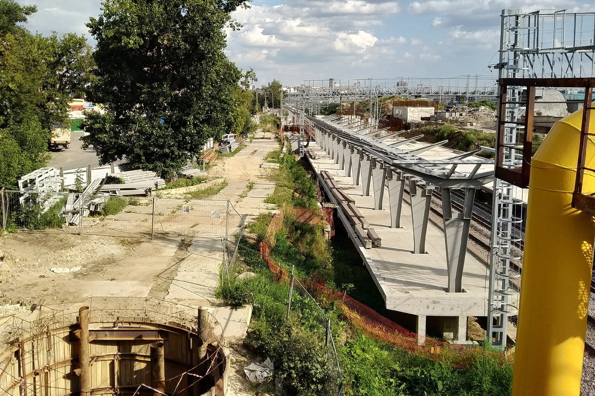 Строительство пл. Рижская "МЦД-3" в августе 2025 года, фото автора
