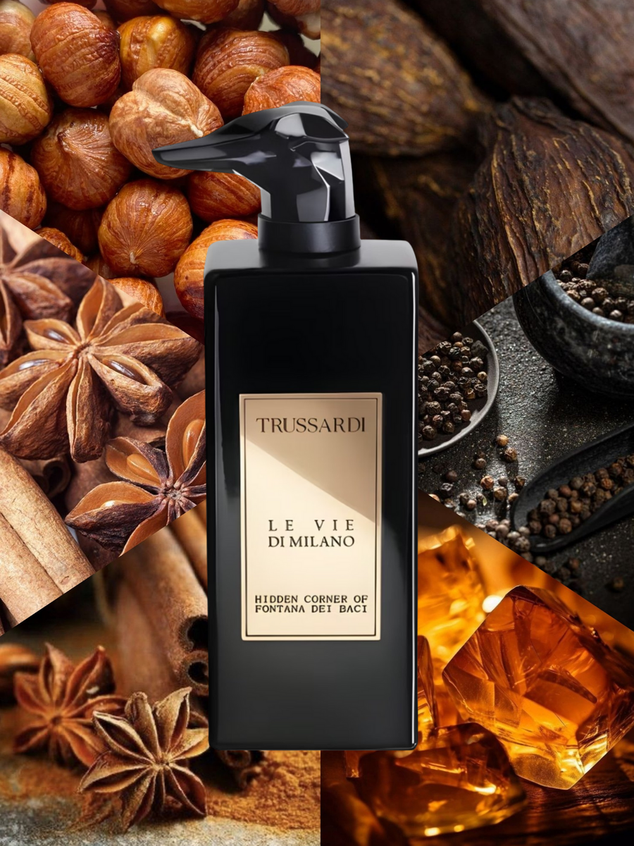 2023. Верхние ноты: Лесной орех, Минеральные ноты и Черный перец; средние ноты: Корица и Роза; базовые ноты: Ветивер, Амбра, Бобы тонка, Лабданум и Стиракс.