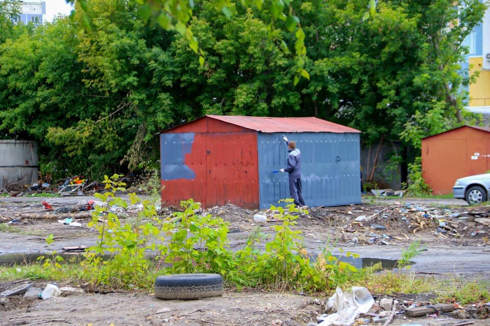    Оставшиеся гаражи на парковой территории. Источник: Виталий Барабаш/"Толк"