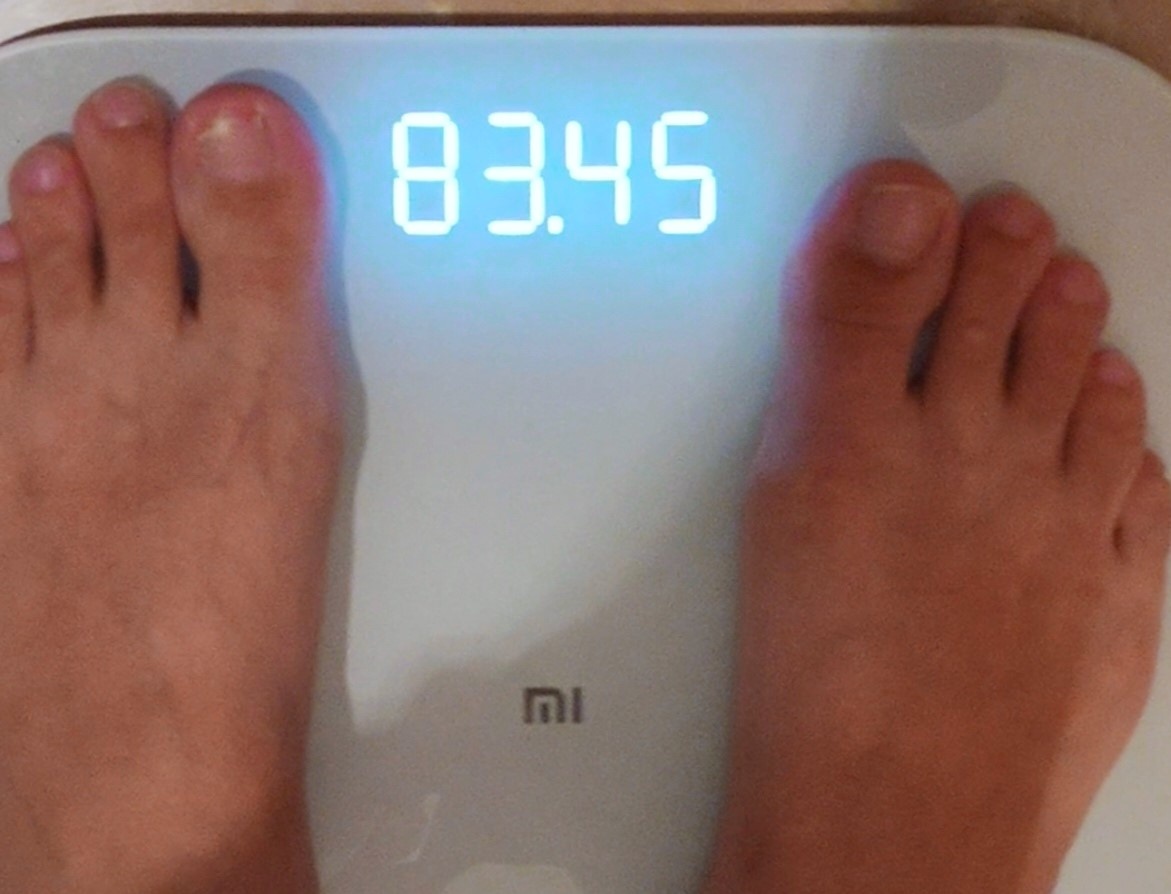 Минус 50 грамм за сутки, вес на начало диеты 86,85 кг