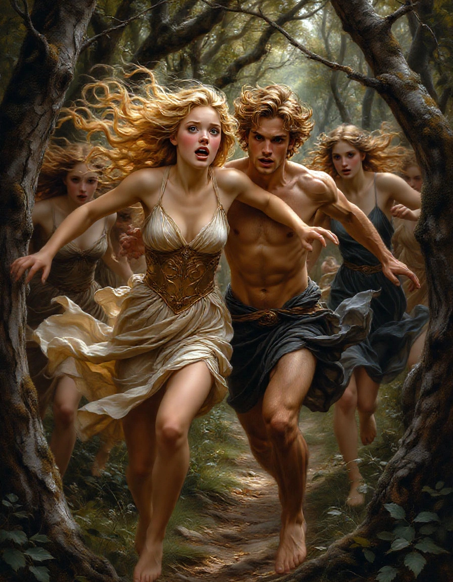 Дафна и Аполлон( на заднем фоне Нимфы)