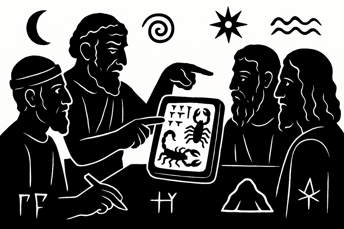 Шумеры обсуждают таинственные таблички: скорпион — знак, хранитель или древнее предупреждение?