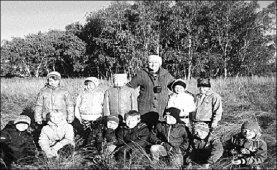 Проценко Надежда Васильевна с классом в походе.